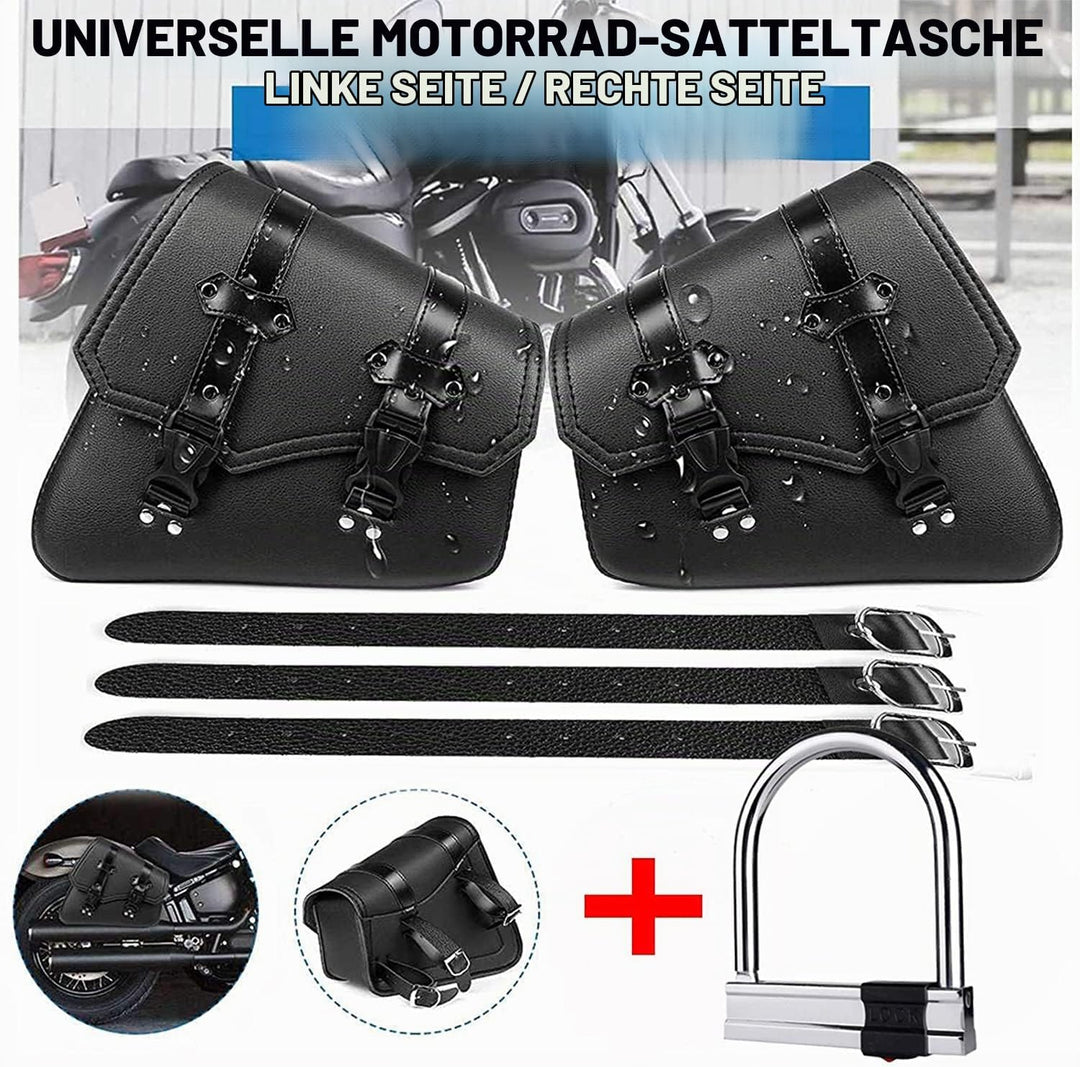 Vintage Satteltaschen für Motorrad Universal PU wasserdichte Satteltaschen mit grosser Kapazität