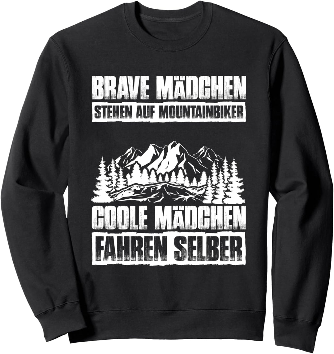 Brave Mädchen - Lustiges Fahrrad Mountainbike MTB Sweatshirt