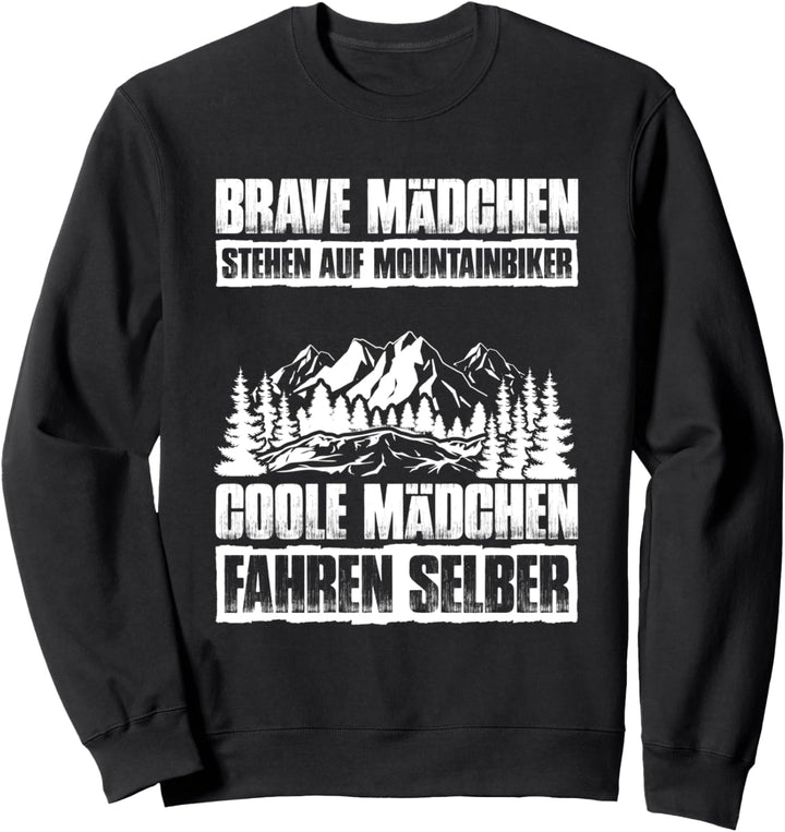 Brave Mädchen - Lustiges Fahrrad Mountainbike MTB Sweatshirt