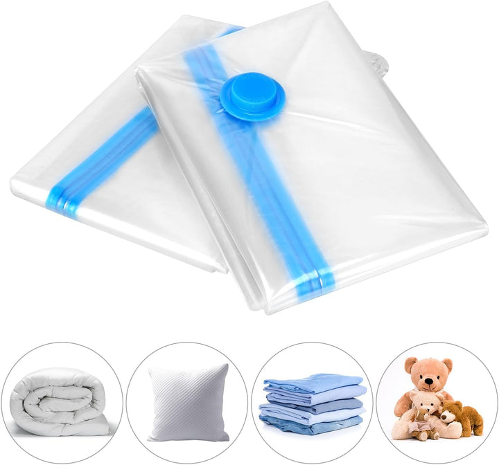QWORK® 4 Stück Vakuum Aufbewahrungsbeutel, Jumbo Vakum Aufbewahrungssäcke, 130 x 100 cm Vakuumbeutel