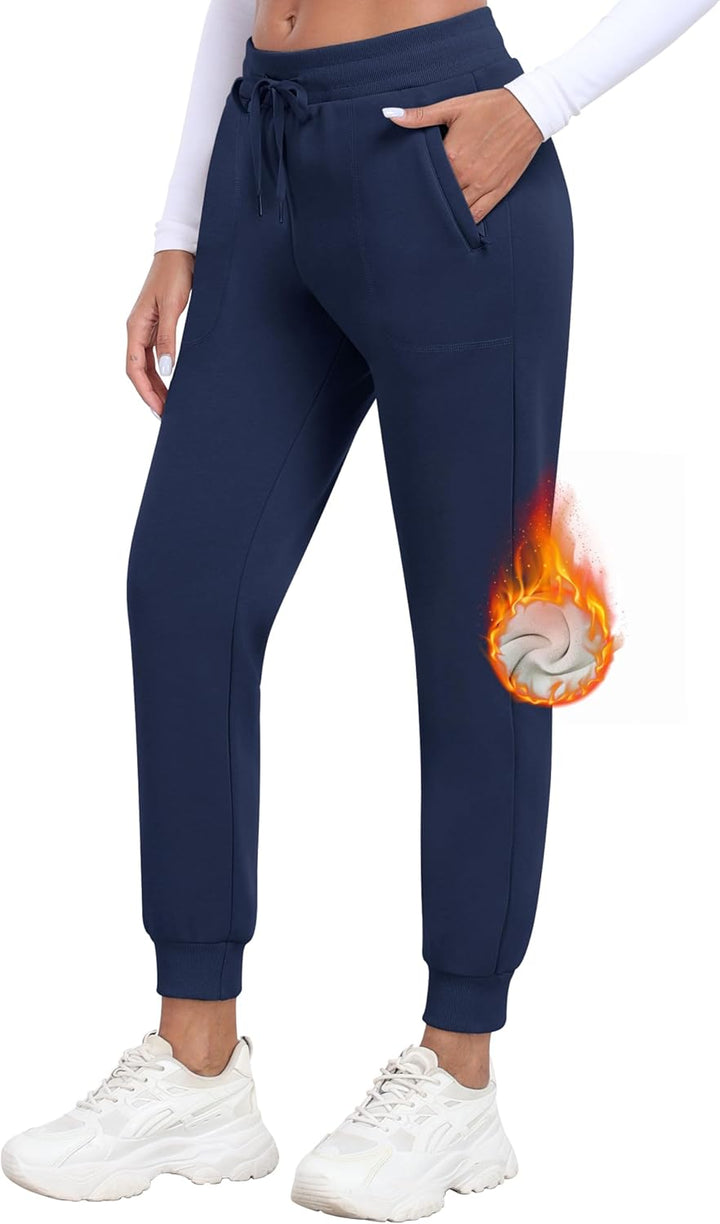 MoFiz Jogginghose Damen Thermohose Mikrofleece Sporthose Atmungsaktiv Waterproof Sweatpants mit Reis