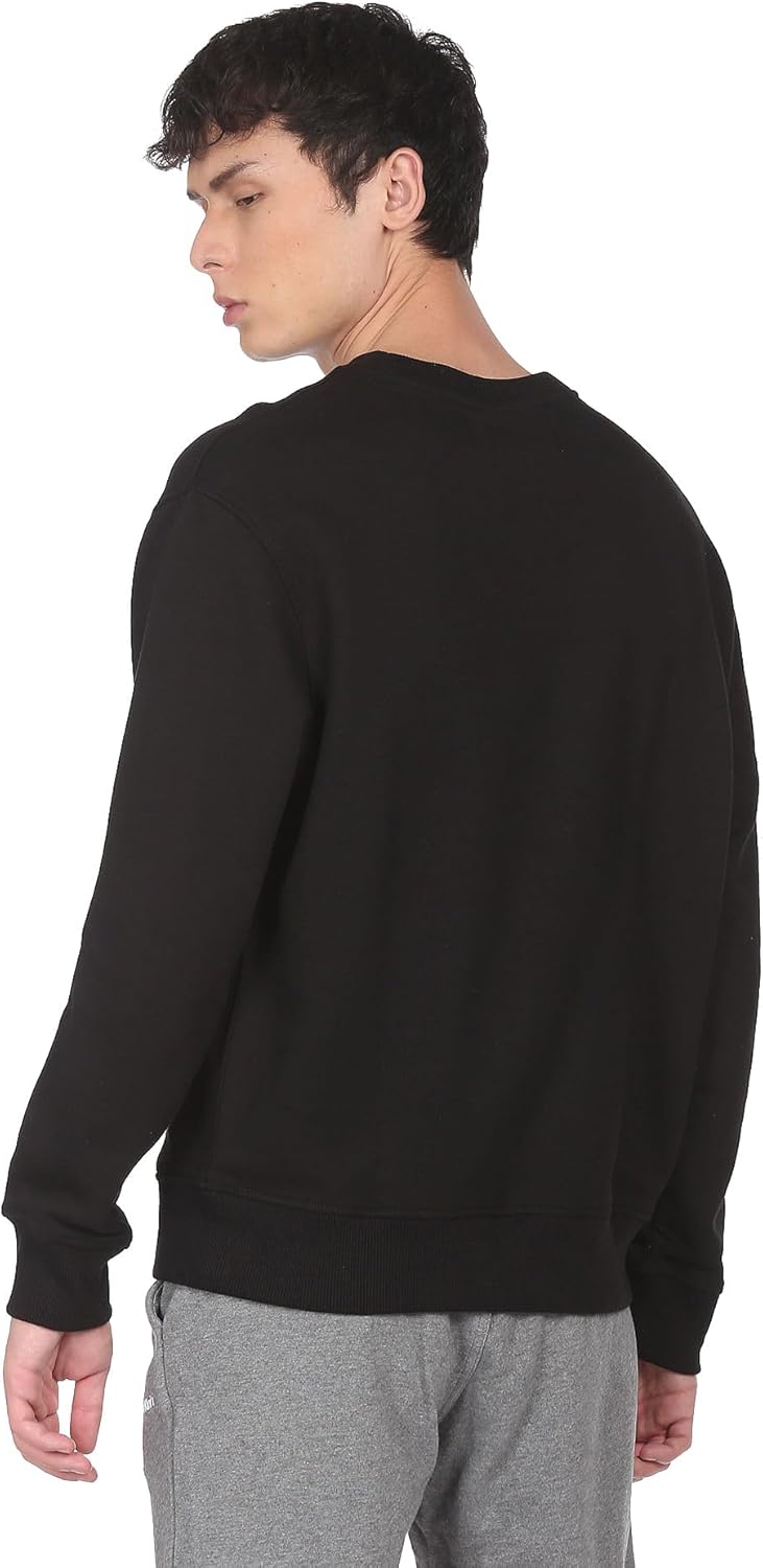 Calvin Klein Jeans Herren Stacked Logo Rundhalsausschnitt Schweres Strickmaterial XXL Schwarz (Ck Bl