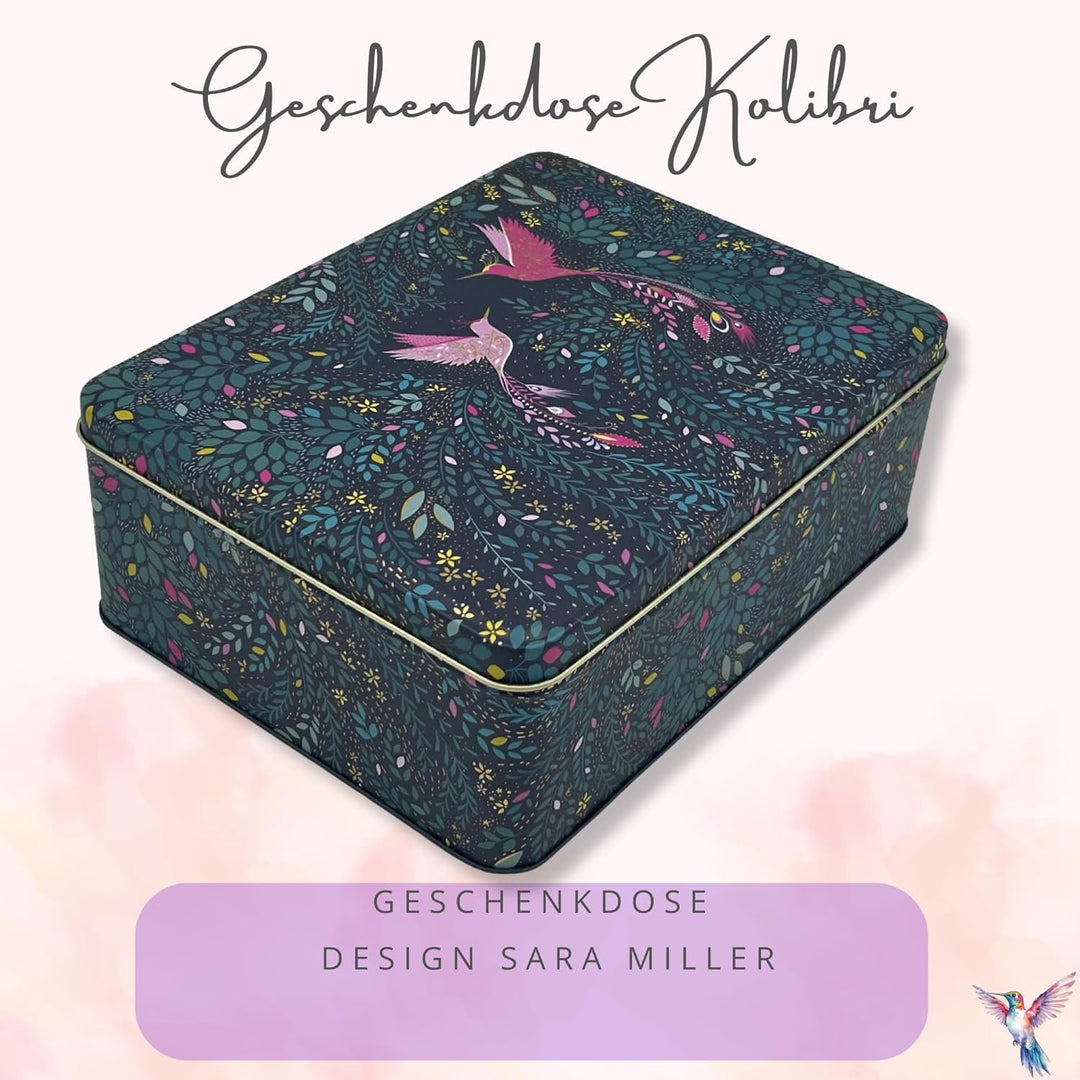 MediMuc Geschenkdose Design Sara Miller - Liebevoll gestaltete rechteckige Vorratsdose - Motiv Kolib