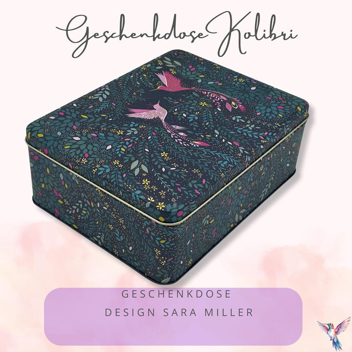 MediMuc Geschenkdose Design Sara Miller - Liebevoll gestaltete rechteckige Vorratsdose - Motiv Kolib