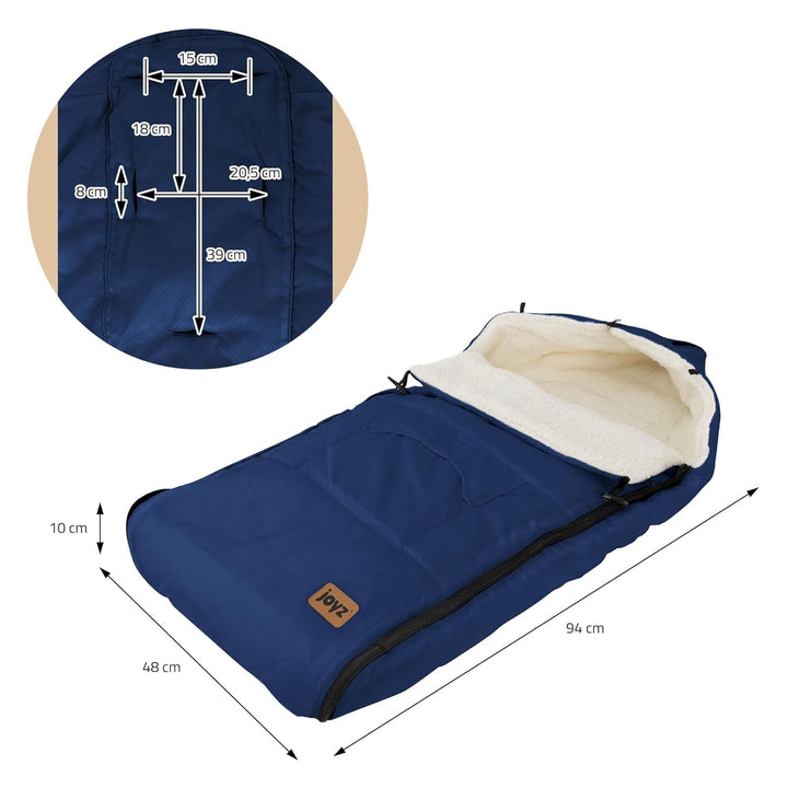 Joyz Babyfusssack, Blau, Universal Fusssack für Babyschale, Kinderwagen & Buggy, Sitzauflage aus Fle