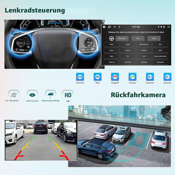 8Core/6+128G Hikity Android 15 Autoradio für VW Golf 5 6 Passat Tiguan Polo Caddy Seat,9 Zoll Touchs