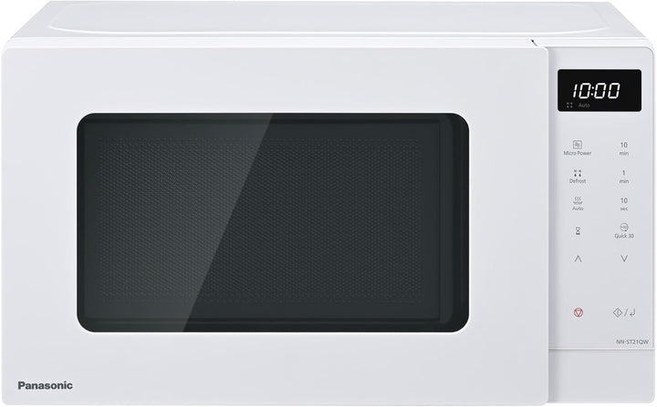 Panasonic NN-ST21QWEPG 20L Solo-Mikrowelle mit Drehteller, 800 W, automatisches Auftauen, 11 Automat