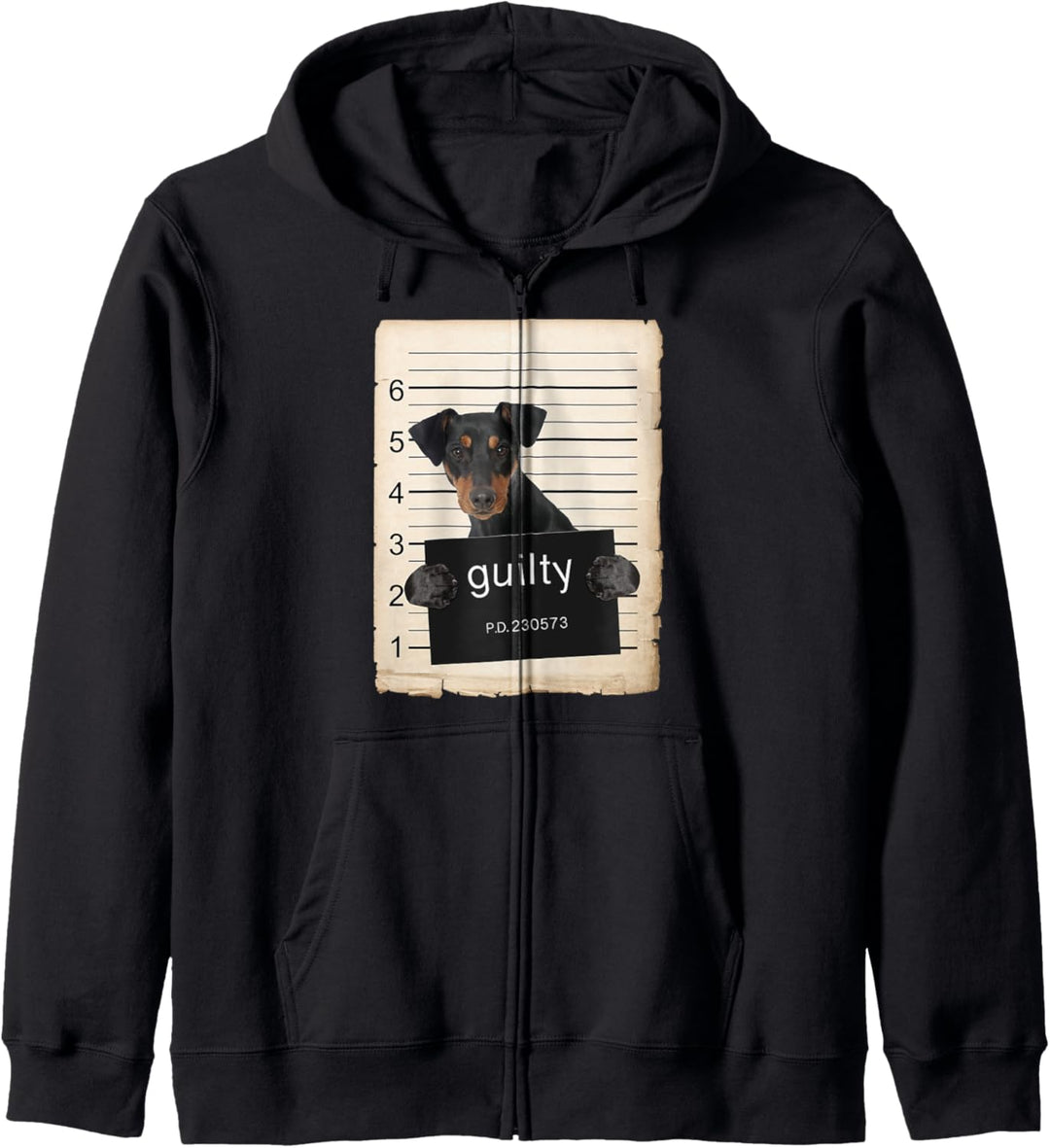 German Pinscher Dog mug shot Kapuzenjacke