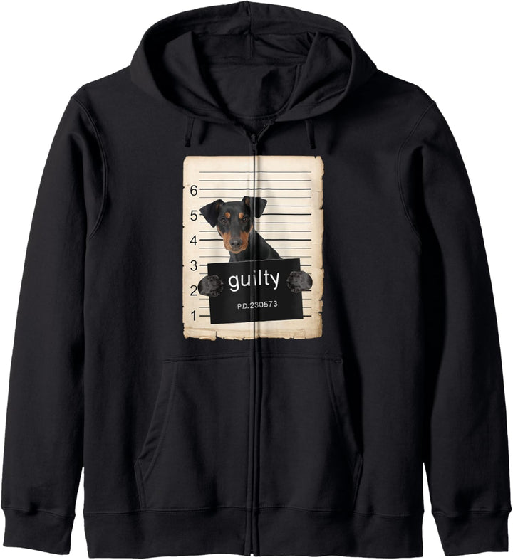 German Pinscher Dog mug shot Kapuzenjacke