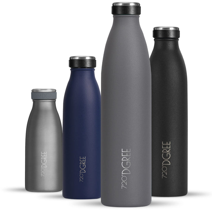 720°DGREE Edelstahl Trinkflasche “milkyBottle” - 750ml - BPA-Frei, Auslaufsicher, Kohlensäure geeign