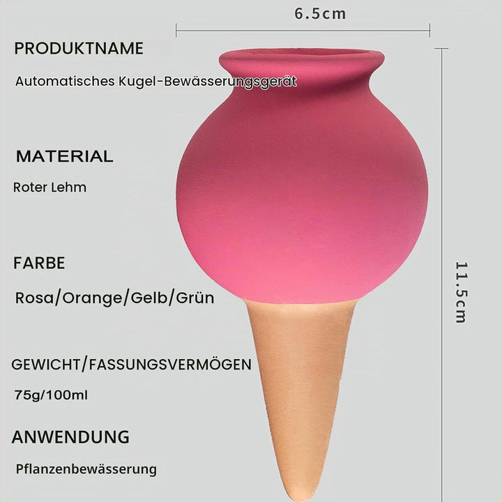 RoseFlower Tonkegel Bewässerung, 4er Set, Tontöpfe Deko, je 100 ml Volumen, Giesskugel für Zimmerpfl