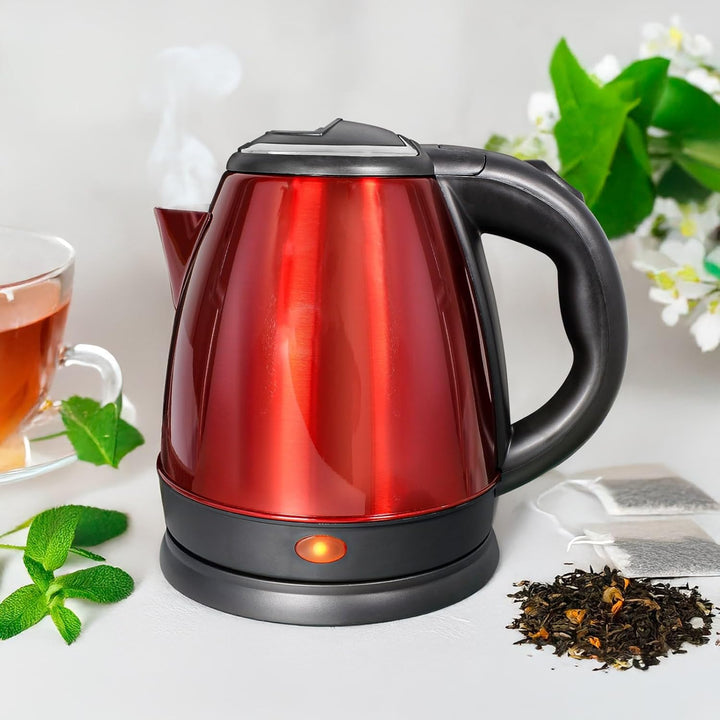 Edelstahl-Wasserkocher XD14 elektrisch – 1,2 Liter, 1.500 W – mit Abschaltautomatik (Rot), Rot