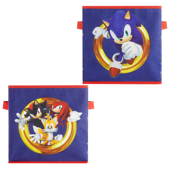 Idea Nuova Sonic the Hedgehog Aufbewahrungswürfel mit Griffen, 25,4 x 25,4 x 25,4 cm, 2 Stück, Sonic