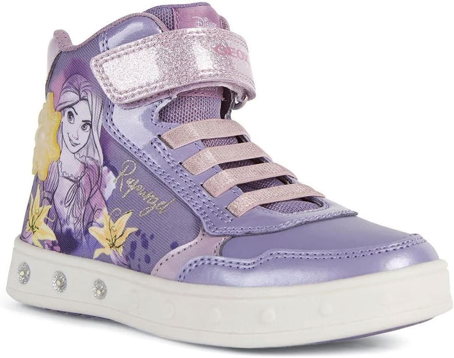 Geox Mädchen J Skylin Girl G Sneaker 35 EU Lilac Yellow, 35 EU Lilac Yellow