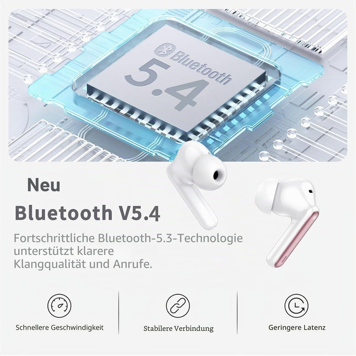 xinwld Kopfhörer Kabellos Bluetooth, In Ear Kopfhörer Bluetooth 5.4 mit ENC Noise Cancelling Mic, Ko
