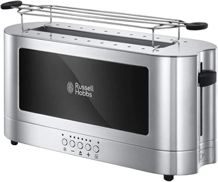 Russell Hobbs Toaster [Langschlitz für 2 Scheiben / 1 breite Brotscheibe] Elegance Glas/Edelstahl (e