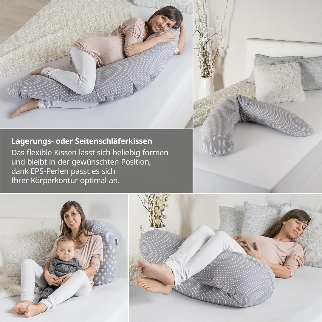 Theraline Stillkissen & Schwangerschaftskissen Dodo Pillow Premium - 180 cm inkl. Bezug aus Baumwoll