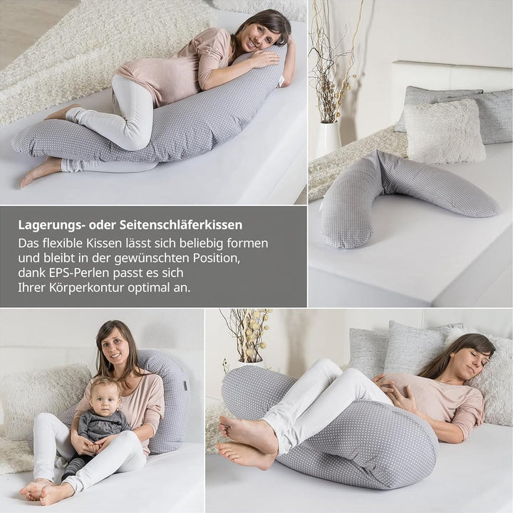 Theraline Stillkissen & Schwangerschaftskissen Dodo Pillow Premium - 180 cm inkl. Bezug aus Baumwoll