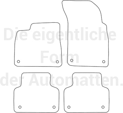 moto-MOLTICO Fussmatten Auto Velours Autoteppiche Schwarz Automatten Set 4-teilig passend für Audi Q