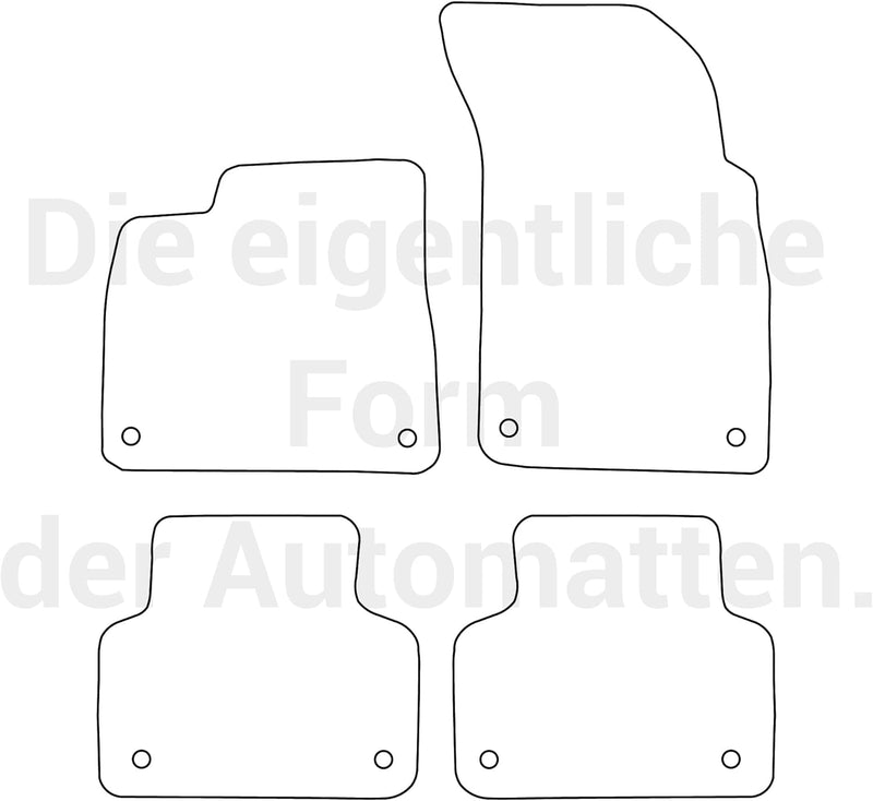 moto-MOLTICO Fussmatten Auto Velours Autoteppiche Schwarz Automatten Set 4-teilig passend für Audi Q