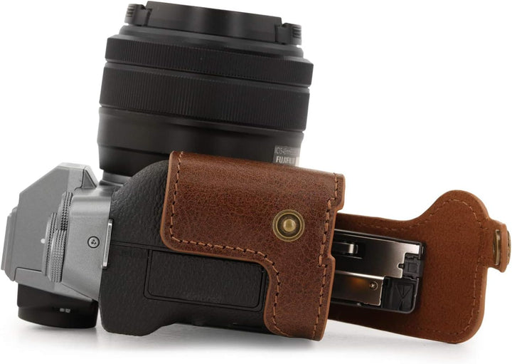 MegaGear MG1886 Ever Ready Kameratasche aus Echtleder, für Fujifilm X-T200, Braun, braun