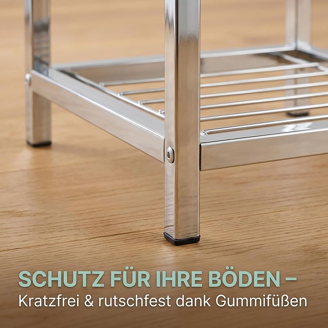 Relaxdays, weiss Hocker gepolstert, Kleiner Sitzhocker, Quadratisch, Polsterhocker mit Ablage, Badho
