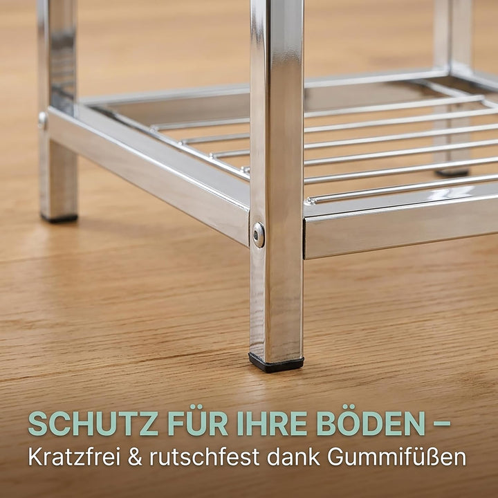 Relaxdays, weiss Hocker gepolstert, Kleiner Sitzhocker, Quadratisch, Polsterhocker mit Ablage, Badho