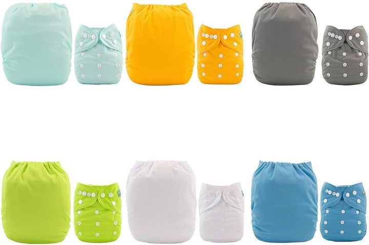 Alva Baby 6 Pack Tasche waschbar Verstellbare Stoffwindeln Windeln + 12 Einsätze 6BM98-DE 18 Stück (