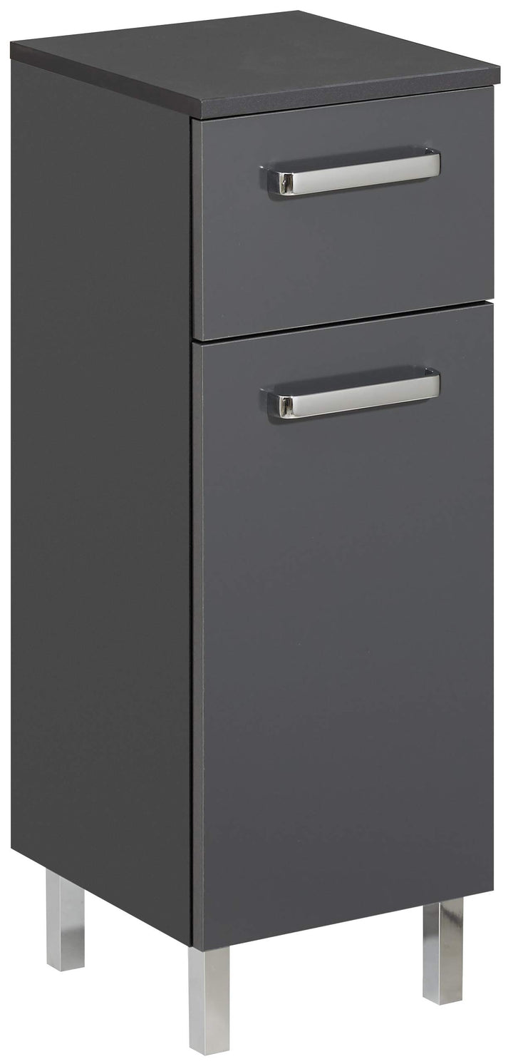 Pelipal Badezimmerschrank Quickset 311 in Anthrazit Glanz, 30 cm breit | Unterschrank mit 1 Tür, 1 S