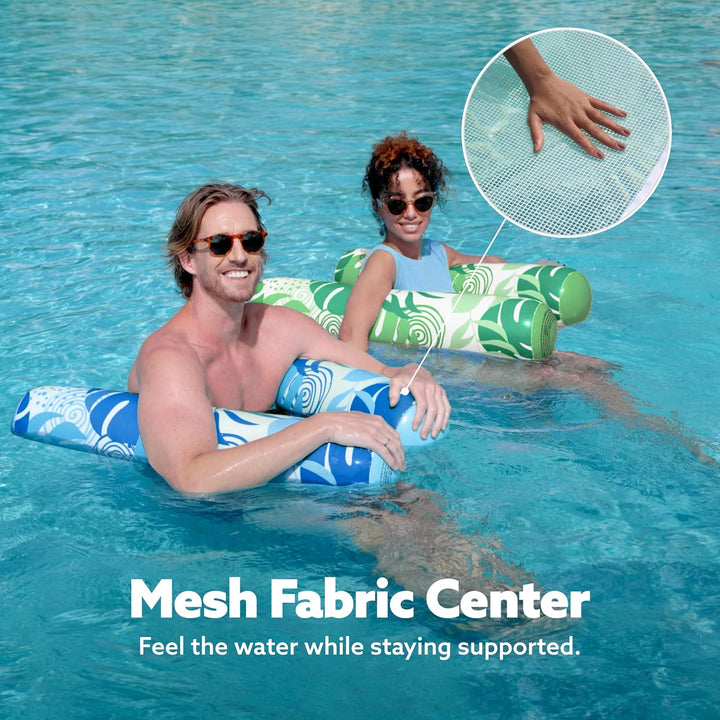 Sloosh 2 Packungen Hängematte Pool Floats Erwachsene, 4 in 1 Mehrzweck Aufblasbare Pool Floats PVC W