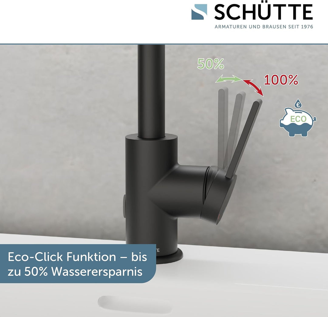 SCHÜTTE 33126 Waschtischarmatur LOS ANGELES mit hohem Auslauf, Wasserhahn für das Bad mit Pop-Up Exz