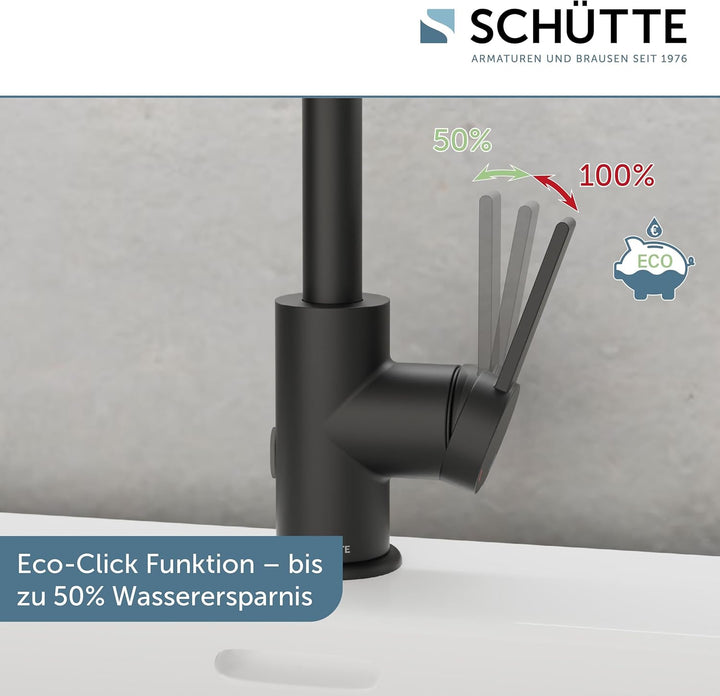 SCHÜTTE 33126 Waschtischarmatur LOS ANGELES mit hohem Auslauf, Wasserhahn für das Bad mit Pop-Up Exz