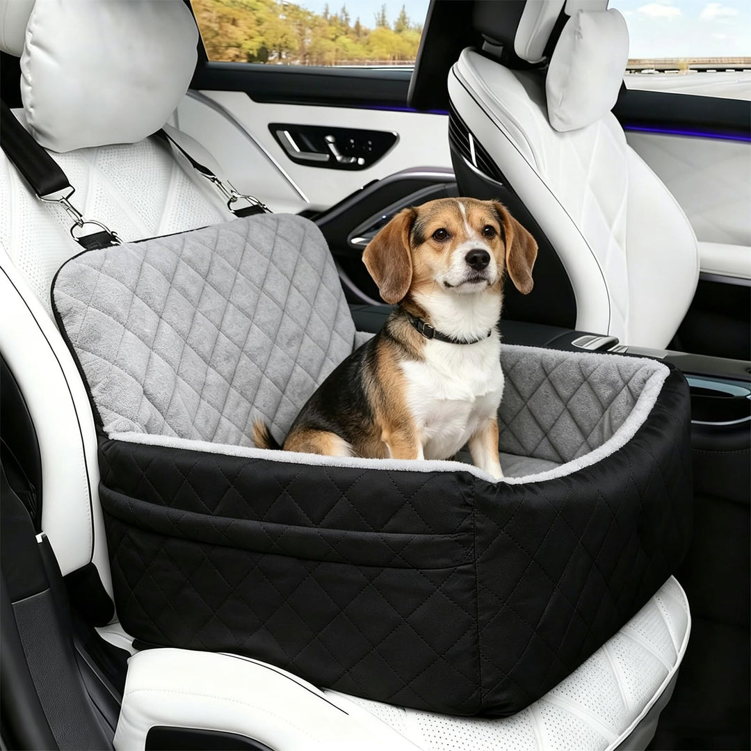 Hunde Autositz, Plüsch Hundesitz Auto für kleine Hunde bis zu 9 kg, Hundebox Auto mit Aufbewahrungst