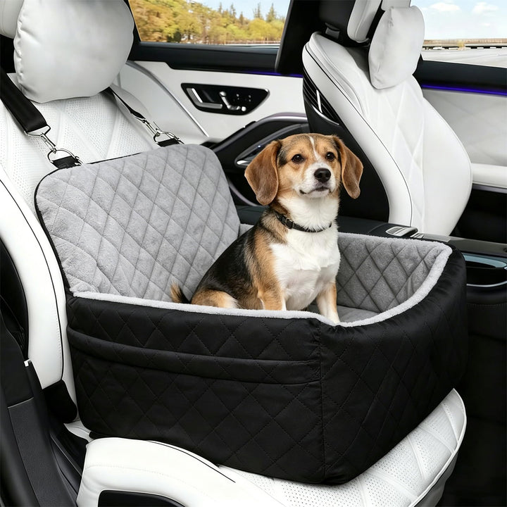 Hunde Autositz, Plüsch Hundesitz Auto für kleine Hunde bis zu 9 kg, Hundebox Auto mit Aufbewahrungst