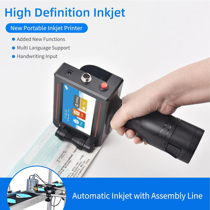 Handheld Inkjet Drucker,Handdrucker Tragbarer Tintenstrahldrucker 4,3 Zoll LED Touch Screen High Def