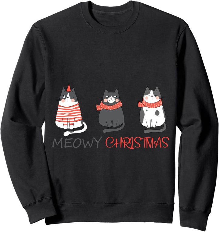 Meowy Christmas lustige Weihnachten Katzen Kostüm Geschenk Sweatshirt