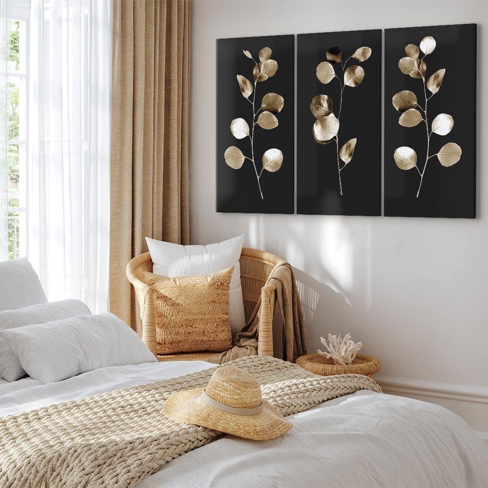 murando - Bilder Zweig Blätter 90x60 cm Vlies Leinwandbild 3 Teilig Kunstdruck modern Wandbilder XXL