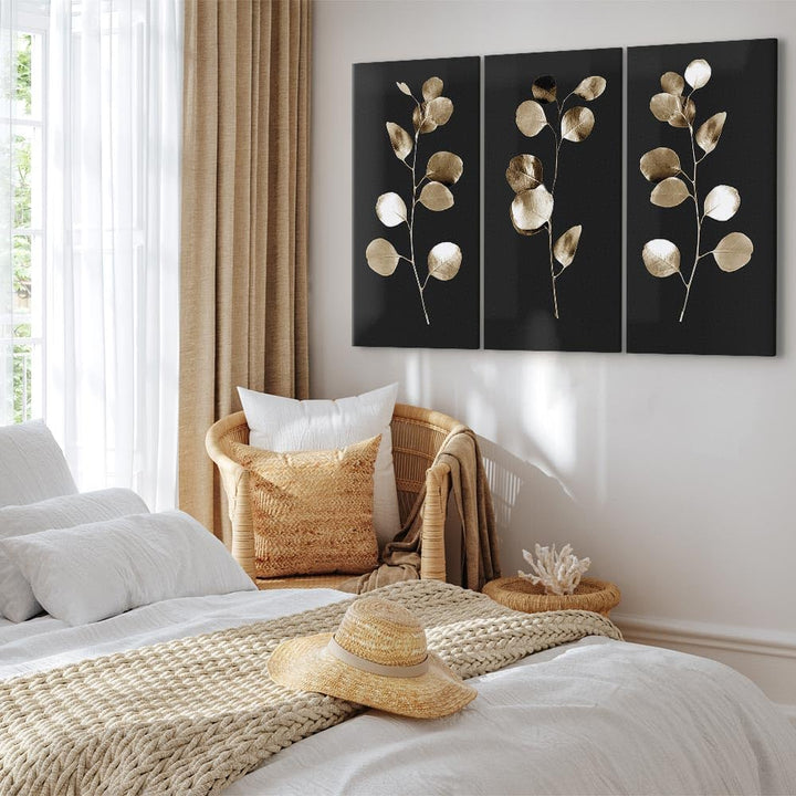 murando - Bilder Zweig Blätter 90x60 cm Vlies Leinwandbild 3 Teilig Kunstdruck modern Wandbilder XXL