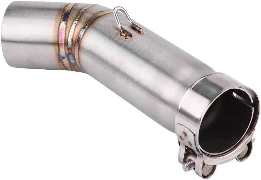 51mm Motorrad Auspuffrohr,KIMISS Motorrad Auspuff Mittelrohr,Edelstahl Auspuff Mittelstück mit Monta