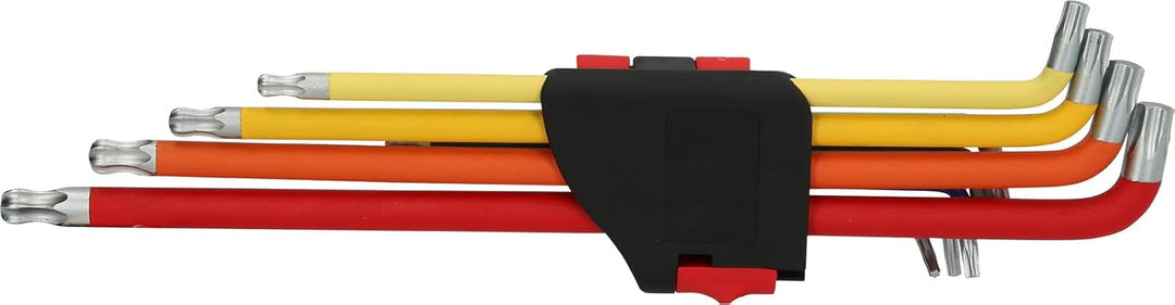 Kugelkopf-Torx-Winkelstiftschlüssel-Satz, Extra lang und 108° abgewinkelt, 9-tlg