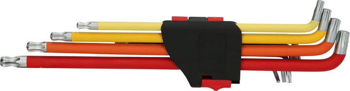 Kugelkopf-Torx-Winkelstiftschlüssel-Satz, Extra lang und 108° abgewinkelt, 9-tlg