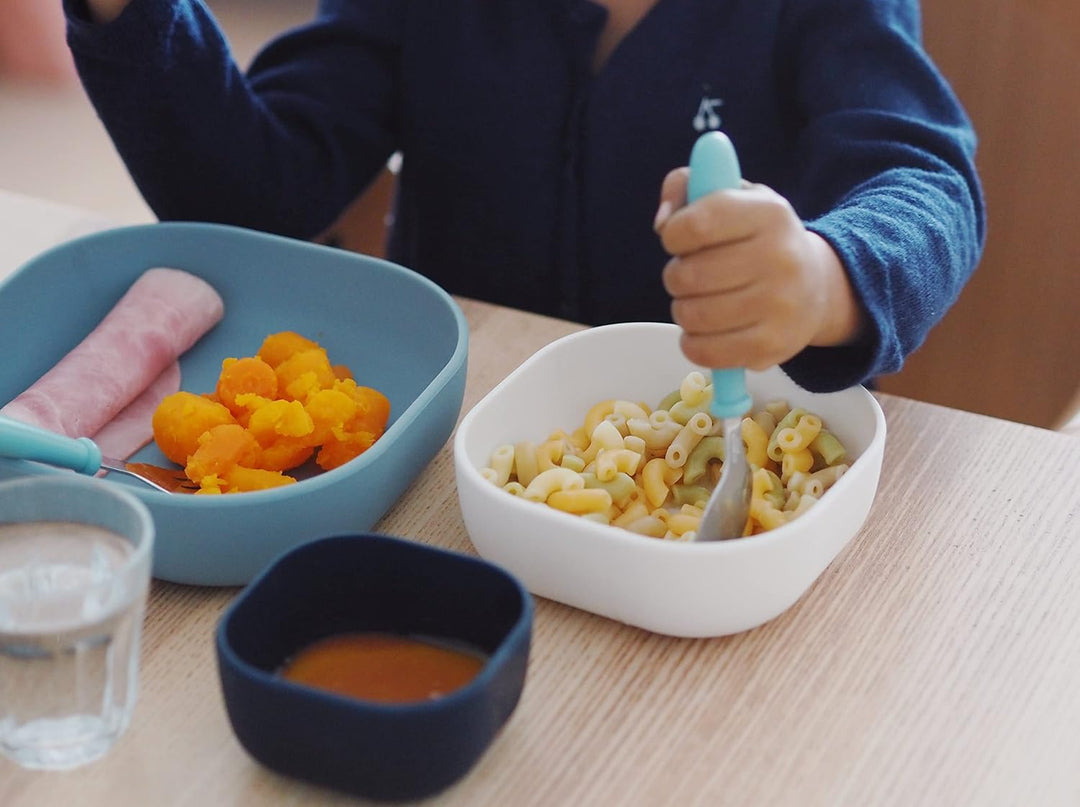 BÉABA, 3er-Set stapelbare Silikonschalen, Baby-Mahlzeiten-Set, Kinder-Silikon-Geschirr-Set, stapelba