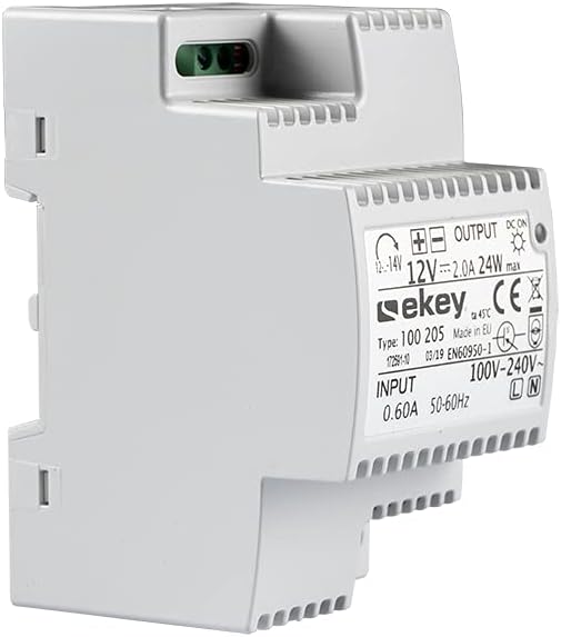 EKEY 100205 Netzteil für Reiheneinbau mit 230 VAC/12 VDC/2 A, Zur Energieversorgung von ekey-Zutritt