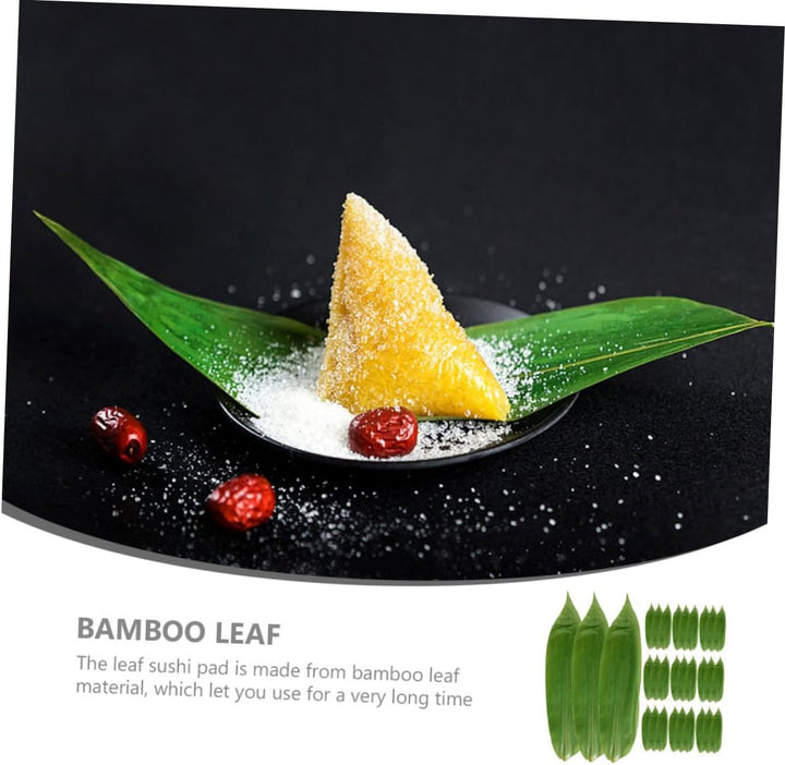 BESPORTBLE 100stücke Bambusblätter Dekoblatt Japanische Essensmatte Sushi Rollmaschine Sashimi Dekob