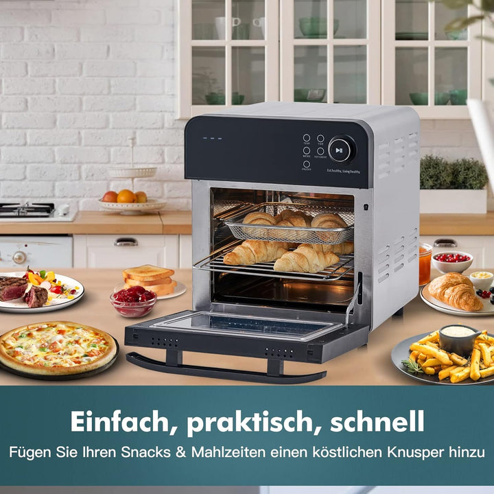 CUSIMAX Heissluftfritteuse 14,5 Liter 8 in 1 Airfryer Oven für Fritteuse Dehydrieren Rotisserie Back