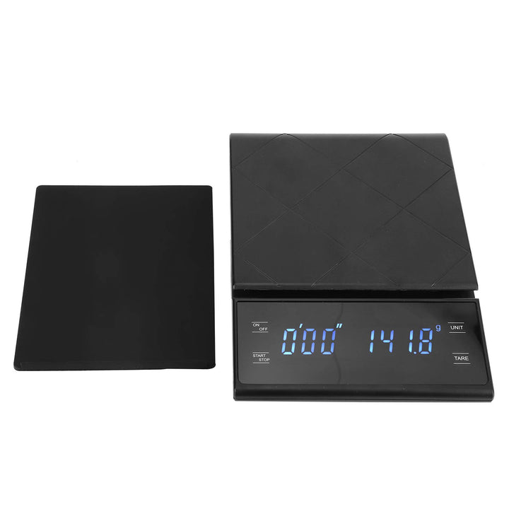 Elektronische Kaffeewaage Digitale Küchenwaage mit Küchenwaage und Timer-LCD-Display 0,1 g - 3 kg zu