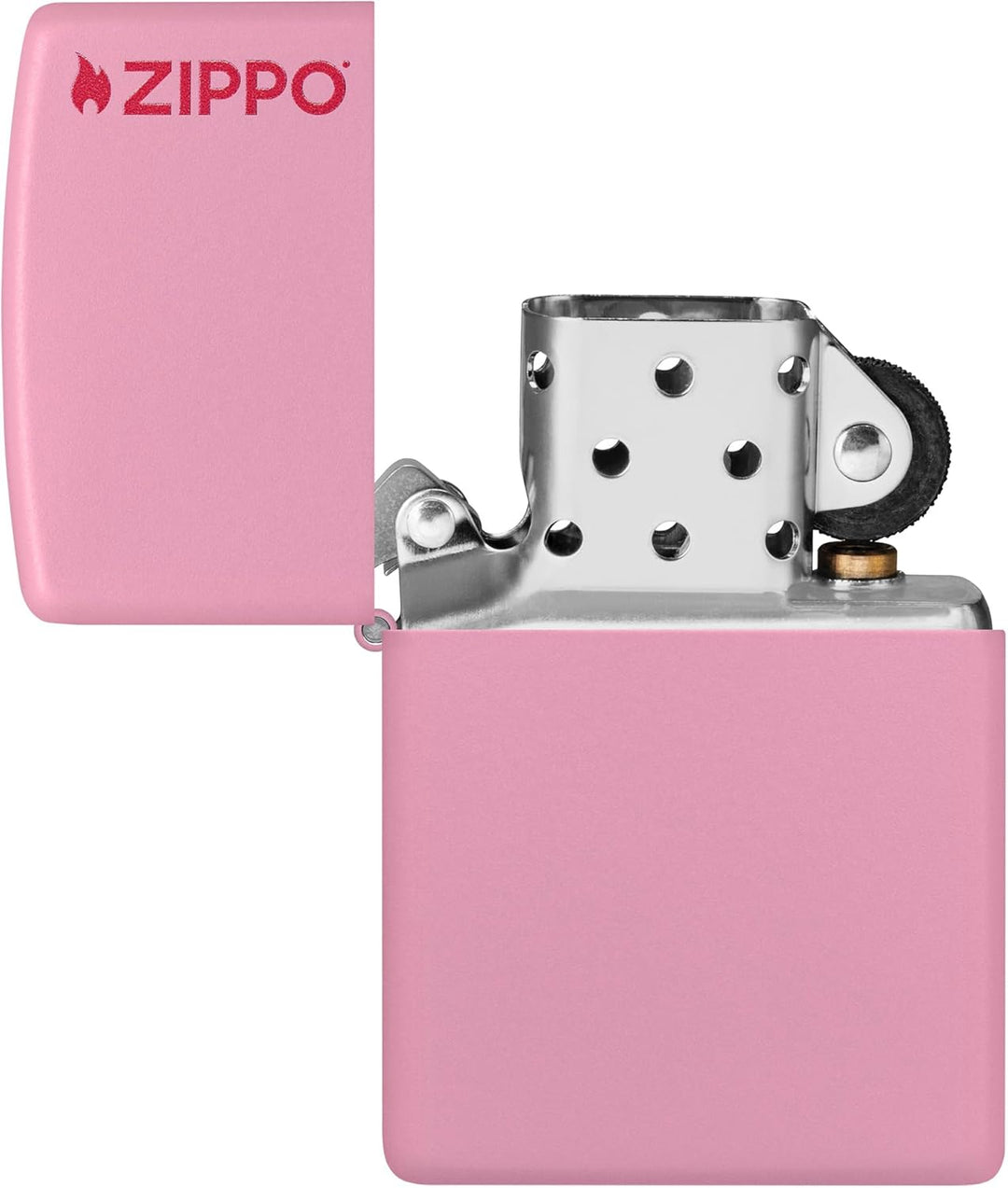 Zippo 60001206 Logo Feuerzeug, Messing, Pink Matte