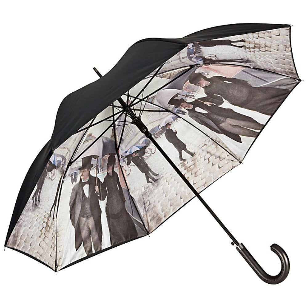 VON LILIENFELD Regenschirm | Gustave Caillebotte: Paris im Regen | Doppelte Bespannung | Aussen Schw