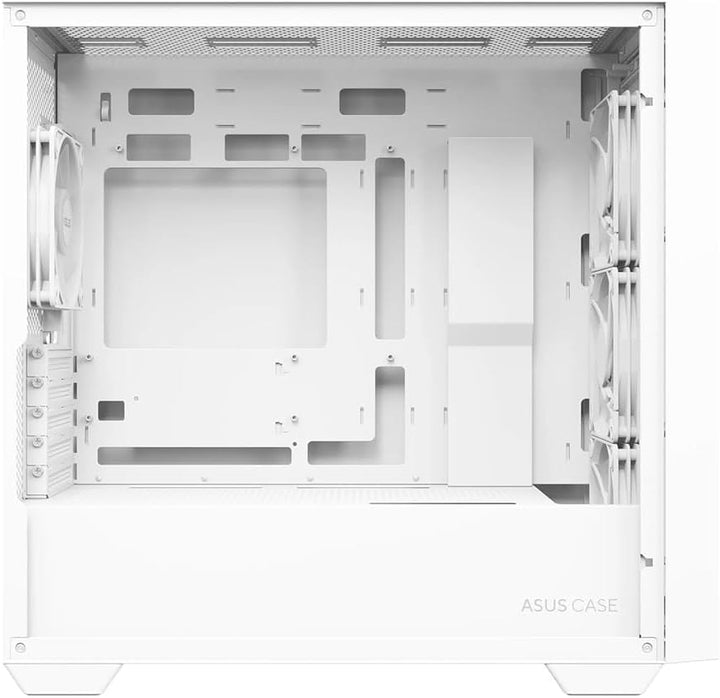 ASUS A21 Plus TG ARGB White microATX PC Gehäuse (vorinstallierte ARGB-Lüfter, Mesh Frontpanel, kompa