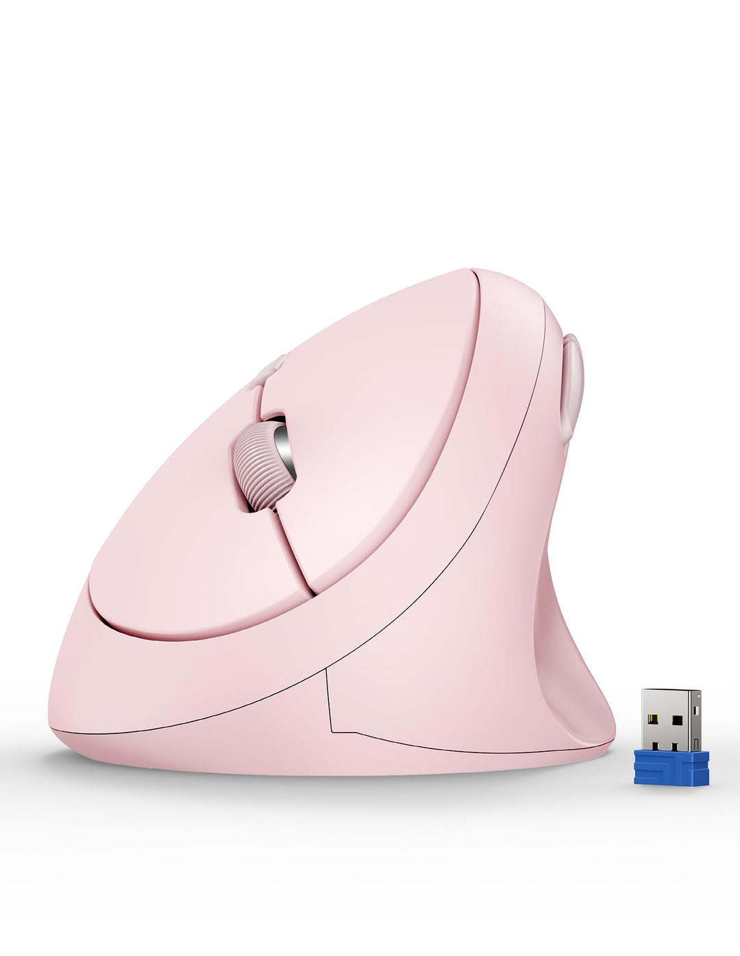 TECKNET Ergonomische Maus Kabellos, 4800 DPI Vertikale Maus, 99% Lärmminderung, 6 Tasten, 2.4G Compu